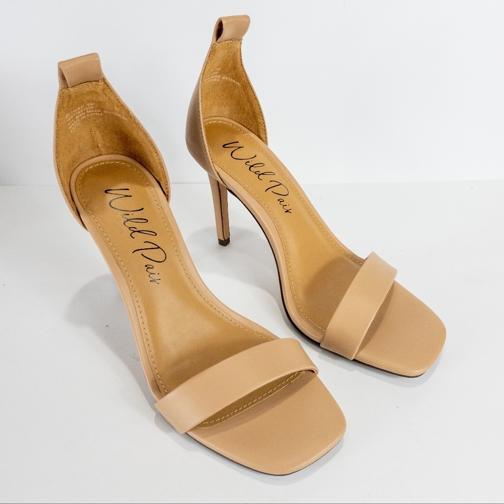 Wild Pair Bethie Suede Open Toe Sandals Nude 6 - Picture 6 of 9